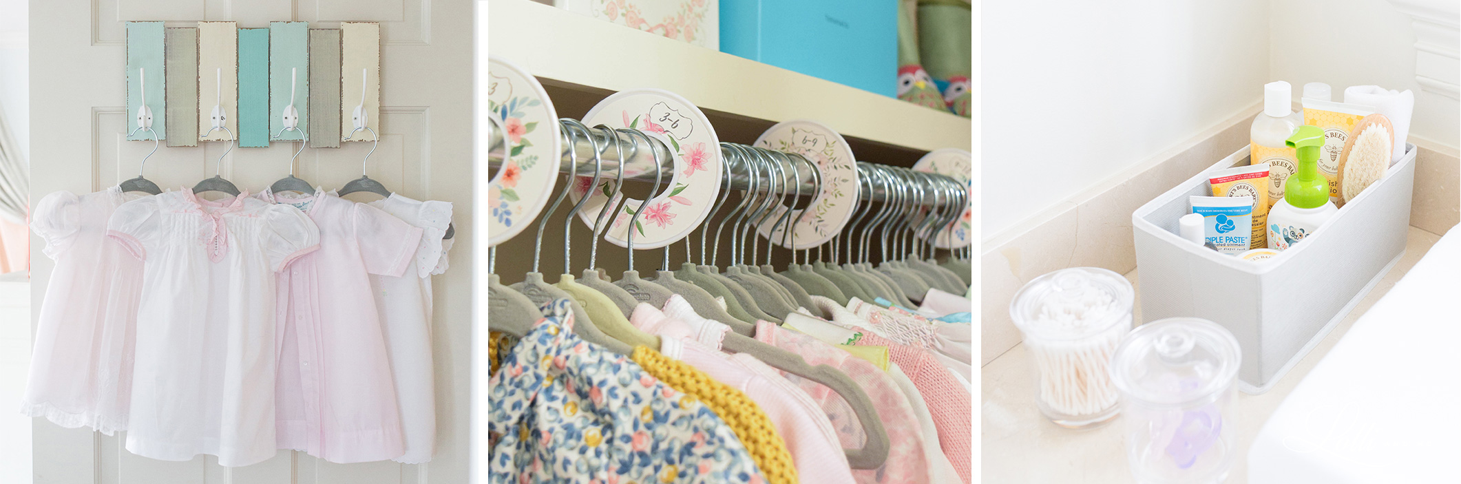 baby clothes closet details
