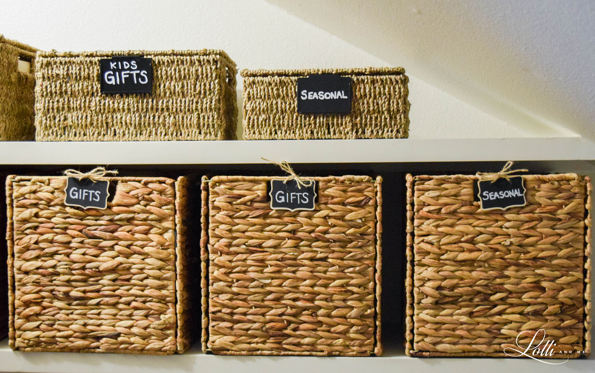 storage baskets chalk tags